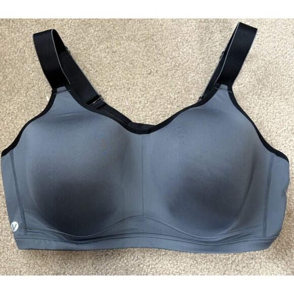 LIVI Active Plus Size 44DDD Black Gray Max Support Wicking Underwire Sports Bra - Picture 1 of 5